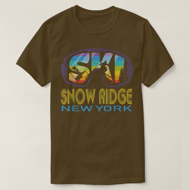 Ski Snow Ridge New Work Skiing Vacation  T-Shirt (Design Front)