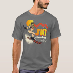 Ski Snowbird 70s80s Retro Souvenir Style Skiing T-Shirt