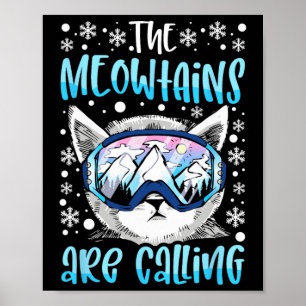 Ski Snowboard Goggles Funny Skiing Snowboarding Ca Poster