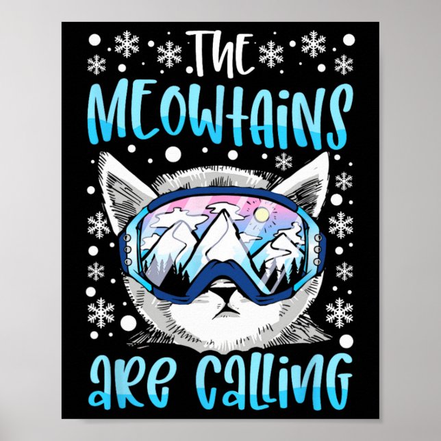 Ski Snowboard Goggles Funny Skiing Snowboarding Ca Poster (Front)