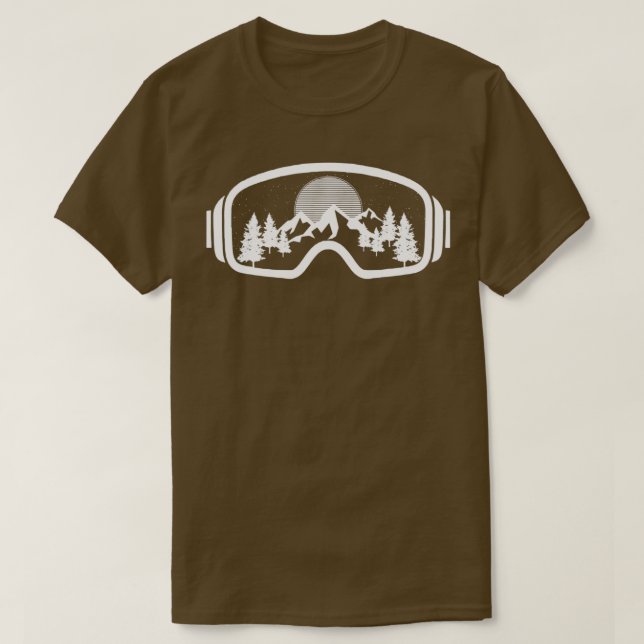 Ski Snowboard Goggles Skiing Snow Mountain Winter  T-Shirt (Design Front)
