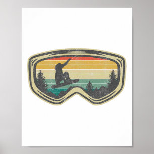 Ski Snowboard Mountain Snow Skiing Shirts Gift Poster