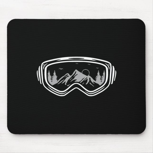 Ski Snowboard Shirts, Mountain Winter Snow Skiing  Mouse Pad (Front)
