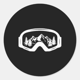 Ski Snowboard Ski Goggles Snow Winter Sports Skiin Classic Round Sticker