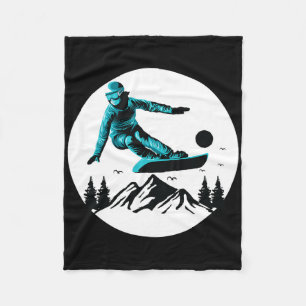 Ski Snowboard Skiing Snow Mountain Winter Snowboar Fleece Blanket