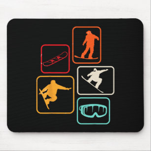 Ski Snowboard Skiing Stamp Resort Top Mouse Pad