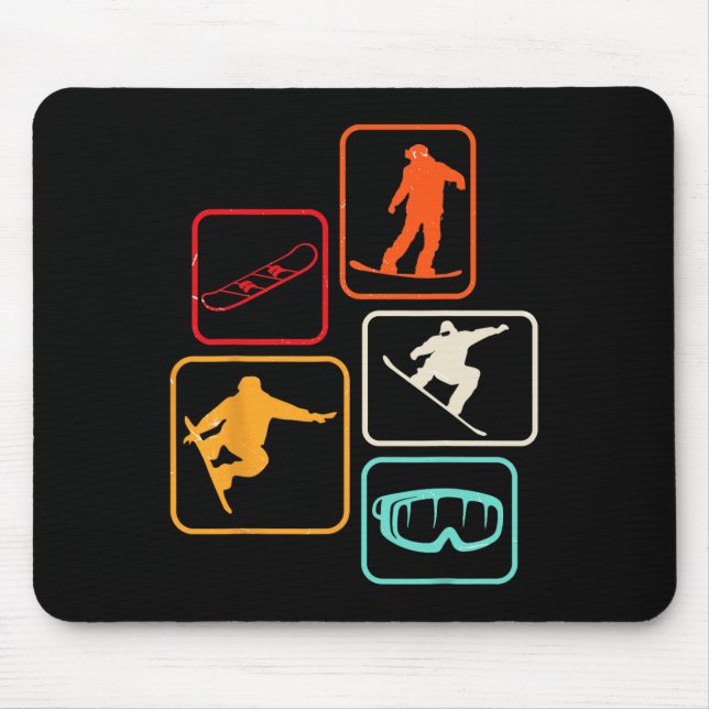 Ski Snowboard Skiing Stamp Resort Top  Mouse Pad (Front)