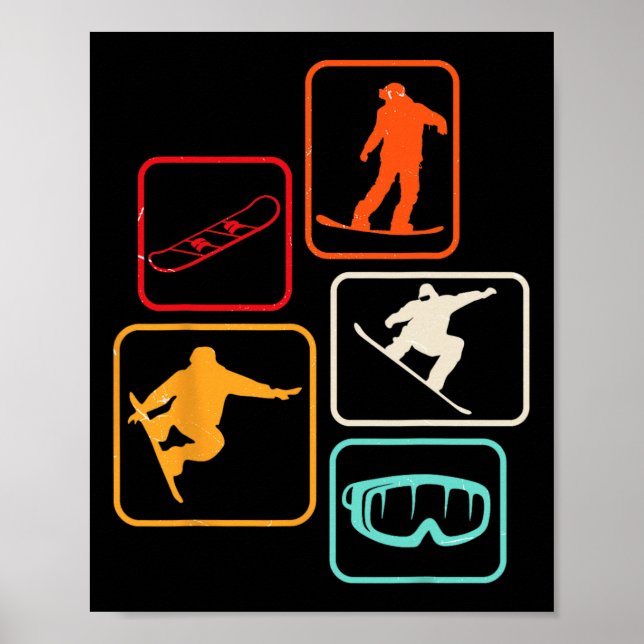Ski Snowboard Skiing Stamp Resort Top  Poster (Front)