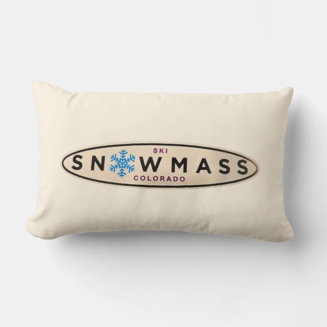 Ski Snowmass Throw Pillow (Front)