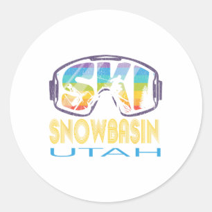 Ski Snowsin Utah Skiing Vacation Classic Round Sticker