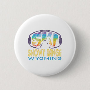 Ski Snowy Range Wyoming Skiing Vacation  6 Cm Round Badge