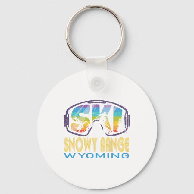 Ski Snowy Range Wyoming Skiing Vacation  Key Ring (Front)