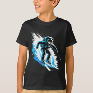 Ski space winter sport skier funny skiing astronau T-Shirt