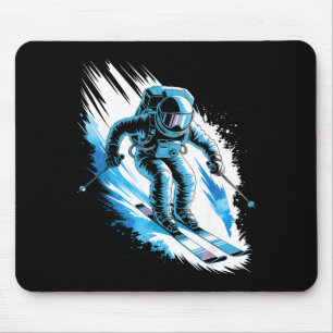 Ski space winter sport skiing funny skier astronau mouse pad