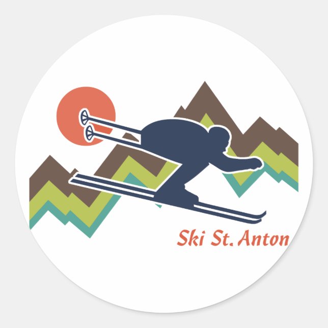 Ski St. Anton Classic Round Sticker (Front)