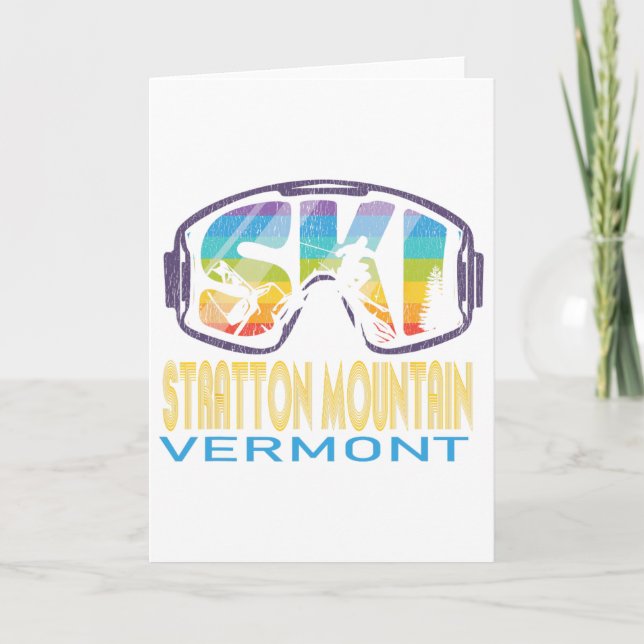 Ski Stratton Mountain Vermont Skiing Vacation  Card (Front)