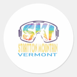 Ski Stratton Mountain Vermont Skiing Vacation  Classic Round Sticker