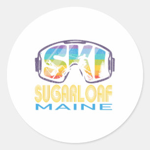 Ski Sugarloaf Maine Skiing Vacation Classic Round Sticker