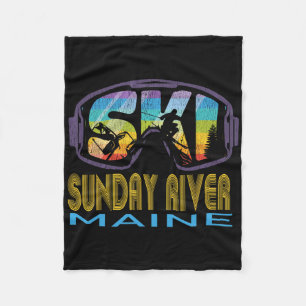 Ski Sunday River Maine Skiing Vacation Fleece Blanket
