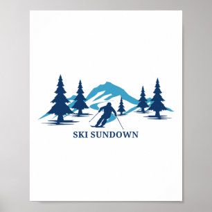 Ski Sundown Connecticut Ski Resort Skiing Skier  Poster