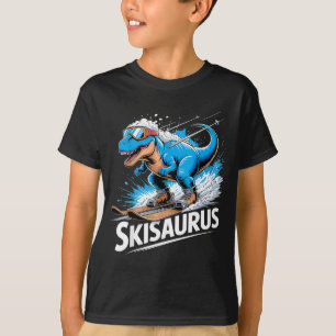 Ski t-rex winter sport skier dino funny skiing T-Shirt