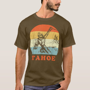 Ski Tahoe, California Vintage Retro Snow Sking648 T-Shirt