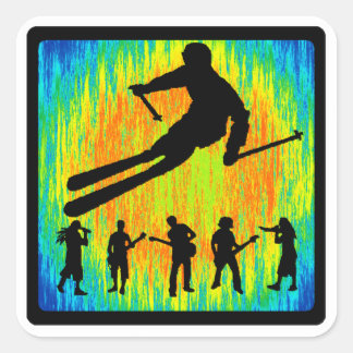 SKI THE PROVIDING SQUARE STICKER