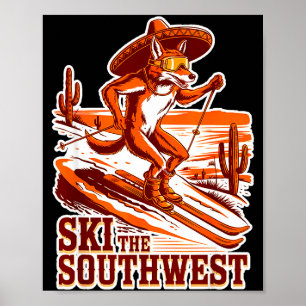 Ski the southwest adventure coyote skier skiing us poster