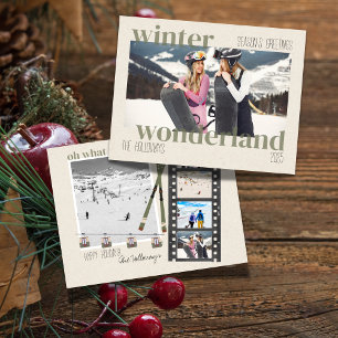 Ski Theme Winter Wonderland Christmas Photo  Holiday Card