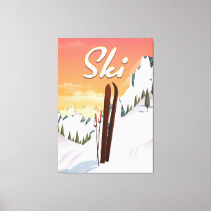 Ski Tourist Travel poster Canvas Print