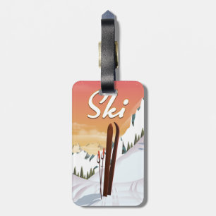 Ski Tourist Travel poster Luggage Tag