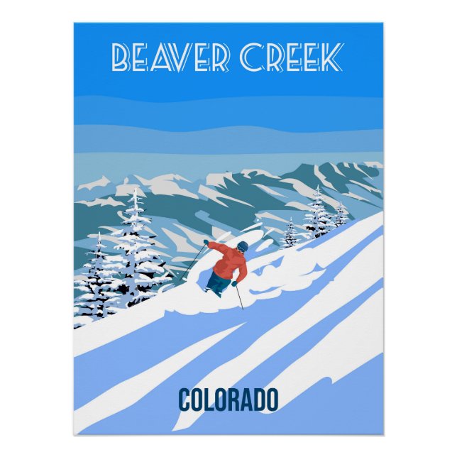 Ski Travel resort poster vintage Beaver Creek (Front)