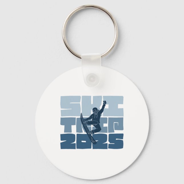 Ski Trip 2025 Men Women Funny Skiing Snowboard  Key Ring (Front)