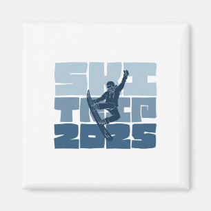 Ski Trip 2025 Men Women Funny Skiing Snowboard Magnet