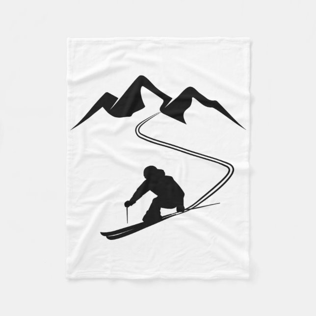 Ski Trip Skiing  Fleece Blanket (Front)