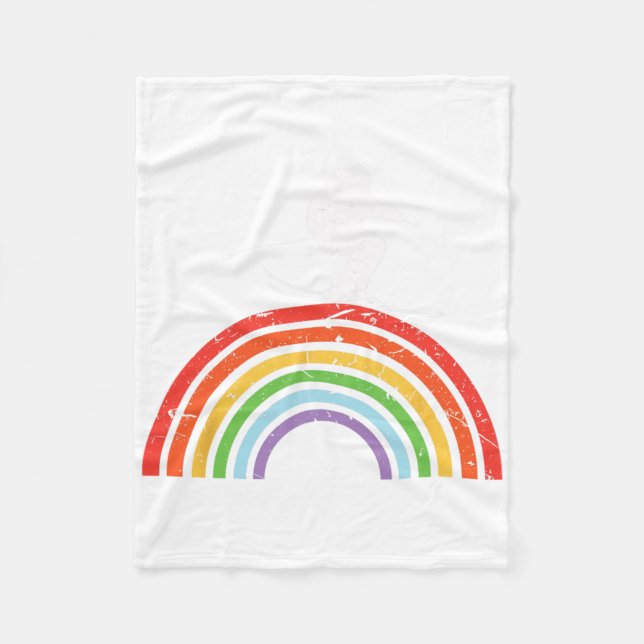 Ski Trip Skiing Rainbow  Fleece Blanket (Front)