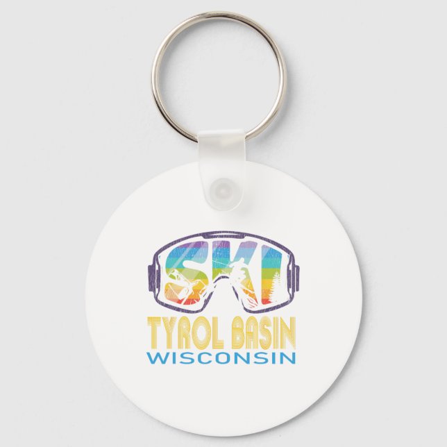 Ski Tyrol Sin Wisconsin Skiing Vacation  Key Ring (Front)