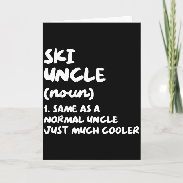 Ski uncle definition skiing funny sports  card (Front)