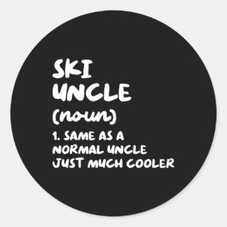 Ski Uncle Definition Skiing Funny Sports Classic Round Sticker