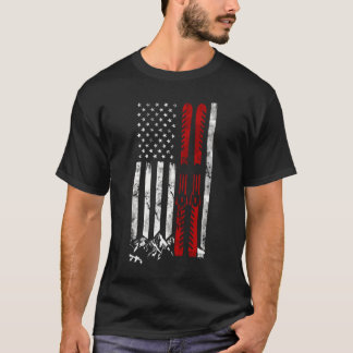 Ski Us American Flag Skiing T-Shirt