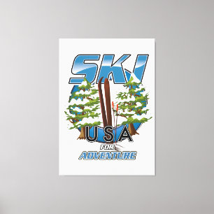 Ski USA For adventure logo. Canvas Print