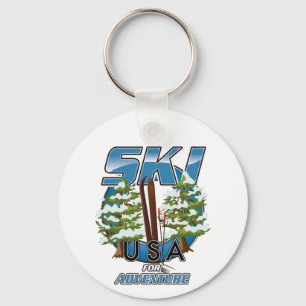 Ski USA For adventure logo. Key Ring