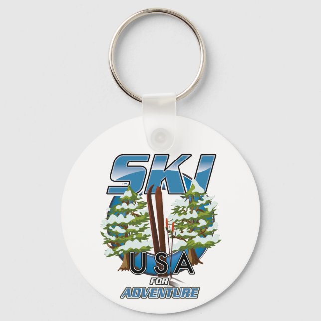 Ski USA For adventure logo. Key Ring (Front)