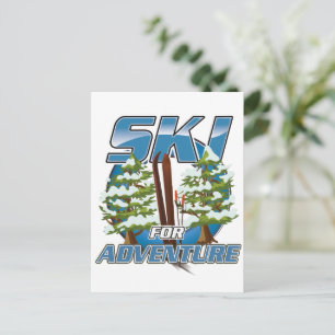 Ski USA For adventure logo. Postcard