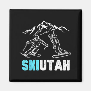 Ski utah skiing snowboarding vacation souvenir  magnet
