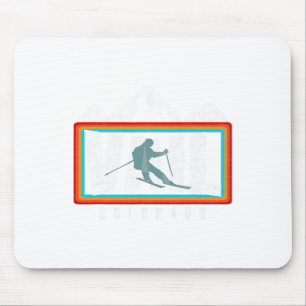 Ski Vail Co Vintage Colorado Skiing Cool Vail Skie Mouse Pad
