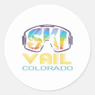 Ski Vail Colorado Skiing Vacation Classic Round Sticker