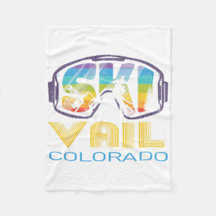 Ski Vail Colorado Skiing Vacation Fleece Blanket