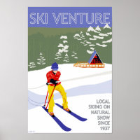 Ski Venture Poster 12"x18" Archival Paper