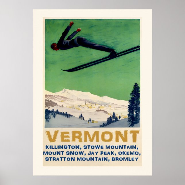 Ski Vermont 20x28 Poster (Front)